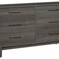 Signature Design By Ashley® Brymont - Dark Gray - Six Drawer Dresser - Sleek