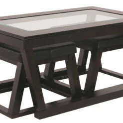 Ashley Furniture Kelton - Espresso - Cocktail Tbl W/2 Stools (3/cn)