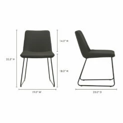 Moe's Home Collection Chairs Villa Dining Chair Black-m2