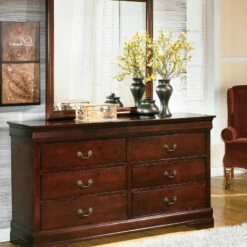 Signature Design By Ashley® Alisdair - Dark Ultimate Best In Class Dresser, Mirror, Sleigh Bed