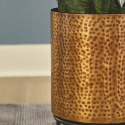 Ashley Furniture Table Decor Donisha - Antique Brass Finish - Planter Set (2/cn)