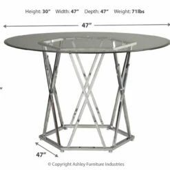 Ashley Furniture Madanere - Pearl Silver - Round Dining Room Table