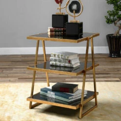 Uttermost Garrity Black Glass Accent Table