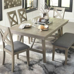 Ashley Furniture Aldwin - Dark Gray - Upholstered Bench