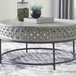 Ashley Furniture Rastella - Gray/black - Round Cocktail Table