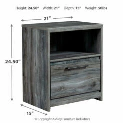 Ashley Furniture Nightstands Baystorm - Gray - One Drawer Night Stand