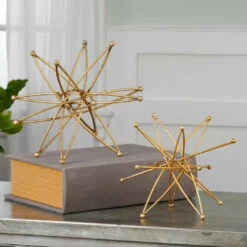 Table Decor Uttermost Constanza Gold Atom Accessories, S/2