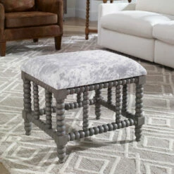 New ⭐ Uttermost Estes Faux Cow Hide Small Bench ❤️ 9 Uttermost Estes Faux Cow Hide Small Bench