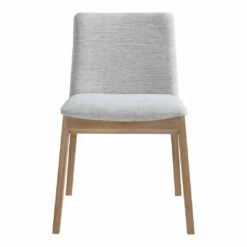 Moe's Home Collection Chairs Deco Oak Dining Chair Light Grey-m2