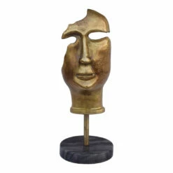 Moe's Home Collection Golden Mask On Stand Table Decor