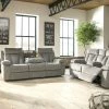 Signature Design By Ashley® Mitchiner - Fog - 2 Pc. - Reclining Sofa, Loveseat