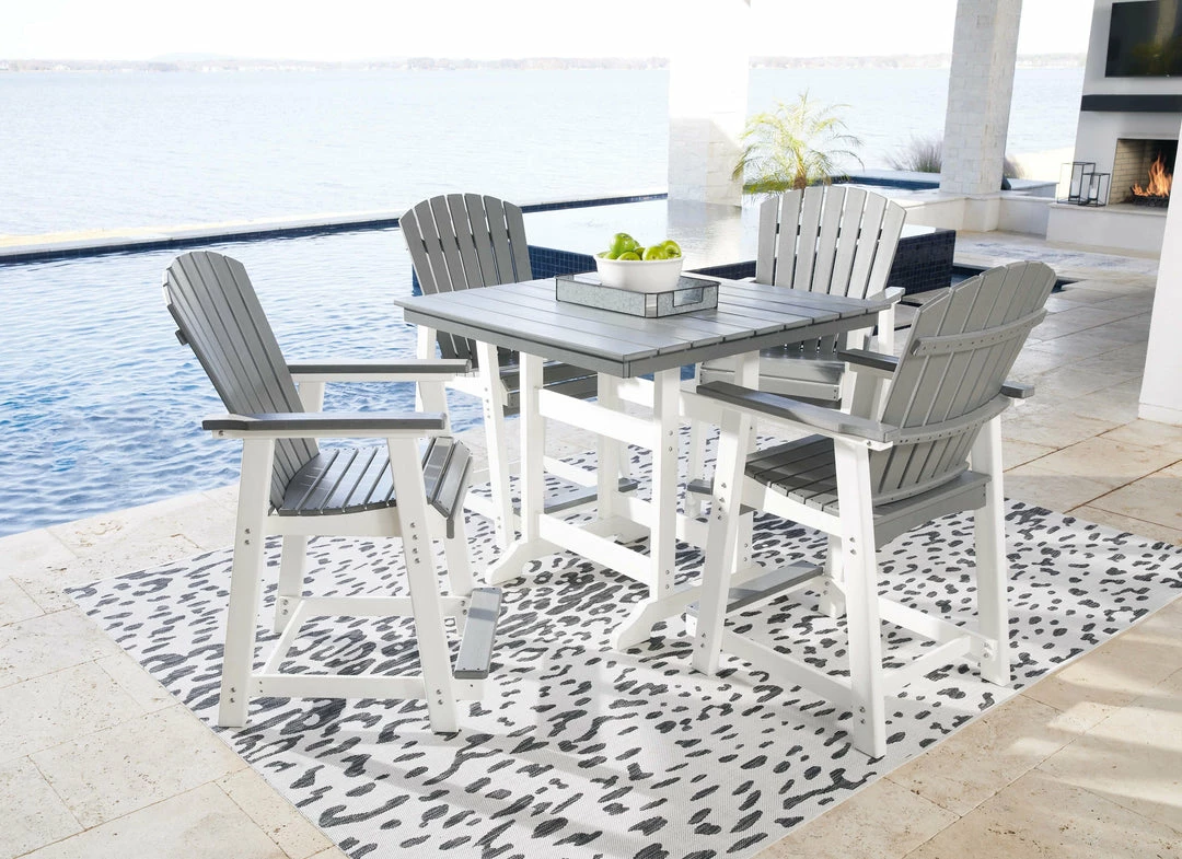 Flash Sale ❤️ Signature Design By Ashley® Transville - Gray / White - 5 Pc. - Dining Set With Chairs Outdoor Sets 💯 3 Signature Design By Ashley® Transville - Gray / White - 5 Pc. - Dining Set With Chairs Outdoor Sets