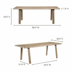 Moe's Home Collection Malibu Dining Table White Oak Tables