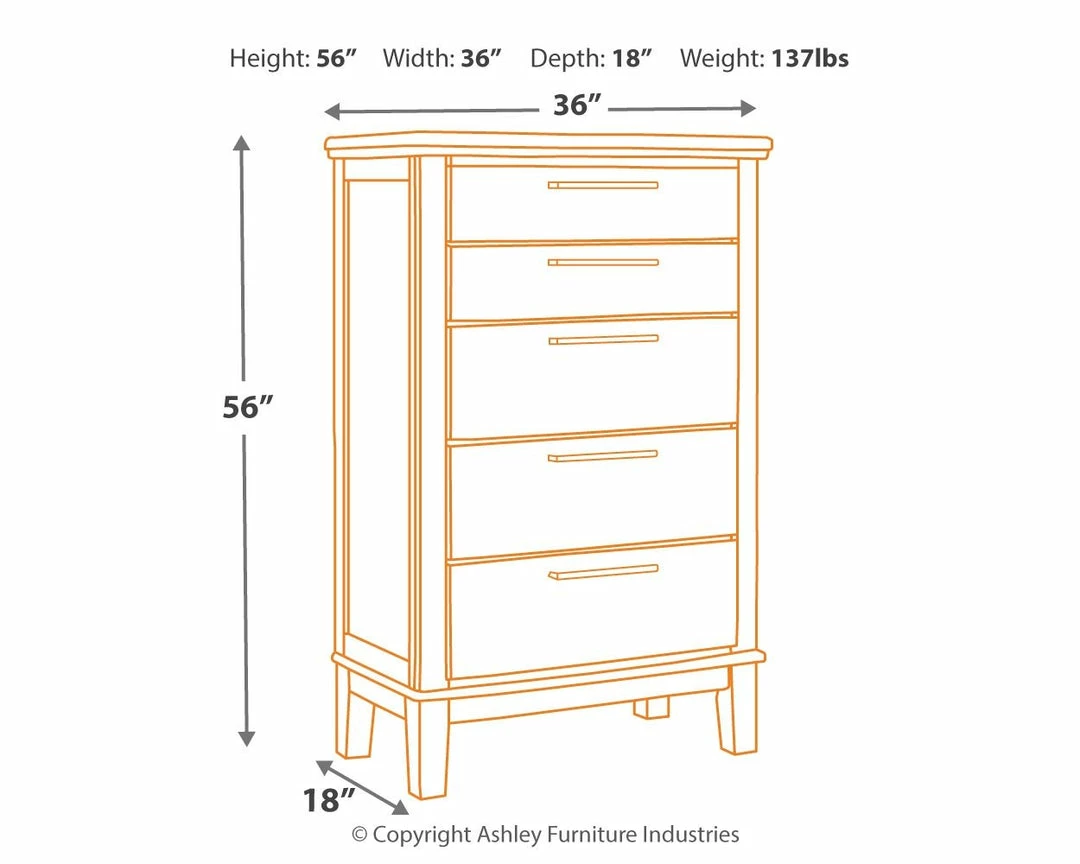 Cheap ๐ Ashley Furniture Ralene - Medium Brown - Five Drawer Chest ๐ 4 Ashley Furniture Ralene - Medium Brown - Five Drawer Chest
