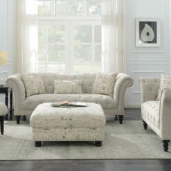 Emerald Home Hutton II Tufted Chair, Ivory