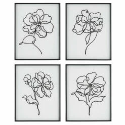 Accessories Uttermost Bloom Black White Framed Prints, S/4