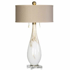 Accessories Uttermost Cardoni White Glass Table Lamp