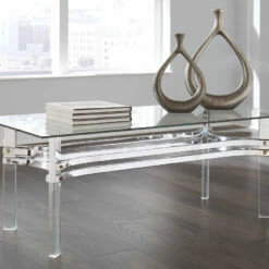 Ashley Furniture Braddoni - Chrome Finish - Rectangular Cocktail Table Tables