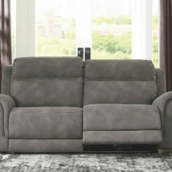 Signature Design By Ashley® Next-Gen DuraPella - 2 Seat Power Recliner Sofa Adjustable Headrest, Power Reclining Loveseat With CON/Adjustable Headrest, Cocktail & 2 End Tables Living Room Sets