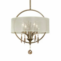 Accessories Uttermost Alenya 4 Light Fabric Drum Pendant