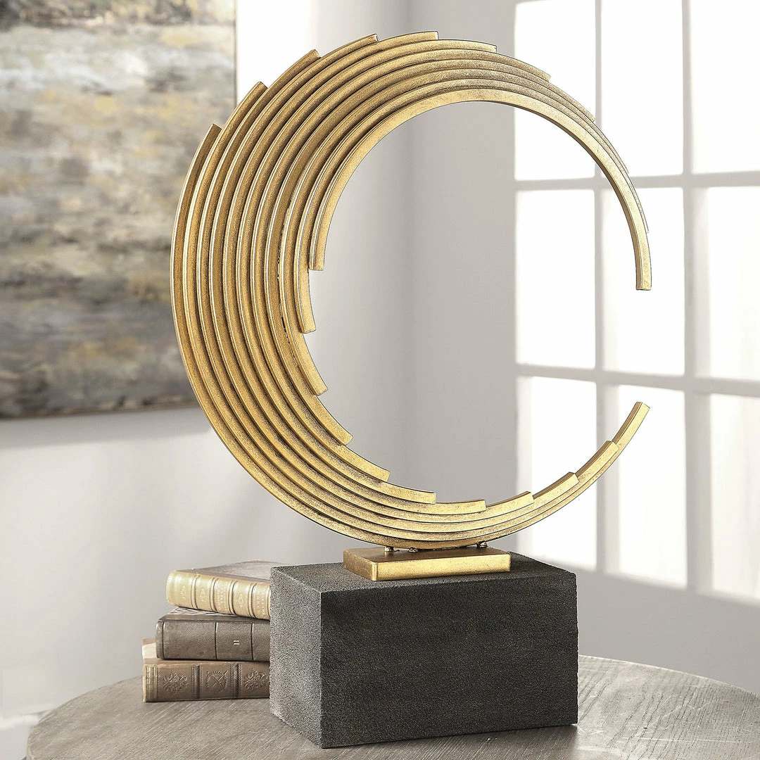 New ๐ Uttermost Saanvi Curved Gold Rods Sculpture ๐ 5 Uttermost Saanvi Curved Gold Rods Sculpture