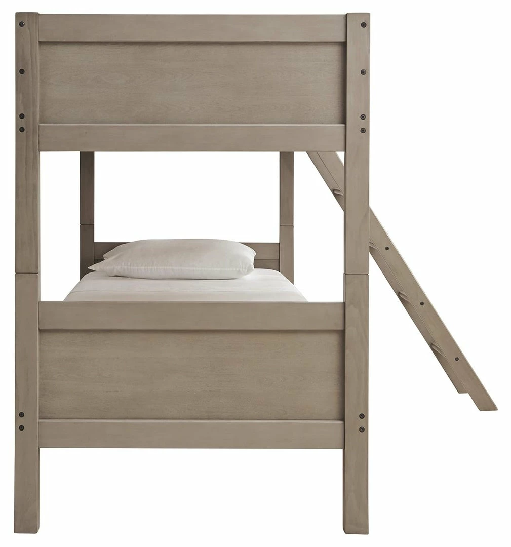 Budget ⭐ Ashley Furniture Lettner - Light Gray - Twin/twin Bunk Bed W/ladder Beds 💯 5 Ashley Furniture Lettner - Light Gray - Twin/twin Bunk Bed W/ladder Beds