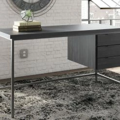 Ashley Furniture Yarlow - Black - Home Office Desk - 3-drawers Desks