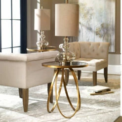 Uttermost Montrez Gold Side Table Tables