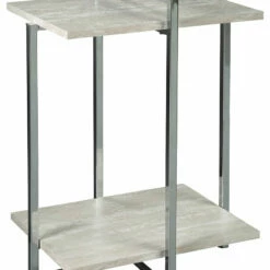 Ashley Furniture Bodalli - Ivory/chrome - Chair Side End Table