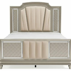 Signature Design By Ashley® Chevanna - Platinum - Queen Upholstered Panel Bed Beds