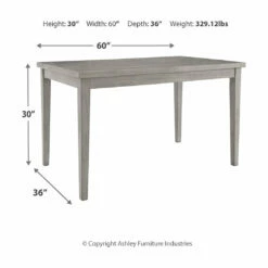 Signature Design By Ashley® Parellen - Gray - Rectangular Dining Room Table, 4 Upholstered Side Chairs