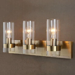 Accessories Uttermost Cardiff Antique Brass 3 Light Vanity