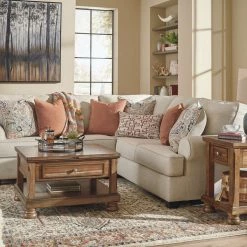 Signature Design By Ashley® Amici - Linen - Left Arm Facing Loveseat 2 Pc Sectional Sectionals