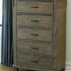 Signature Design By Ashley® Bedroom Sets Shamryn - Grayish Brown - 4 Pc. - Dresser, Mirror, Chest, Queen Panel Bed