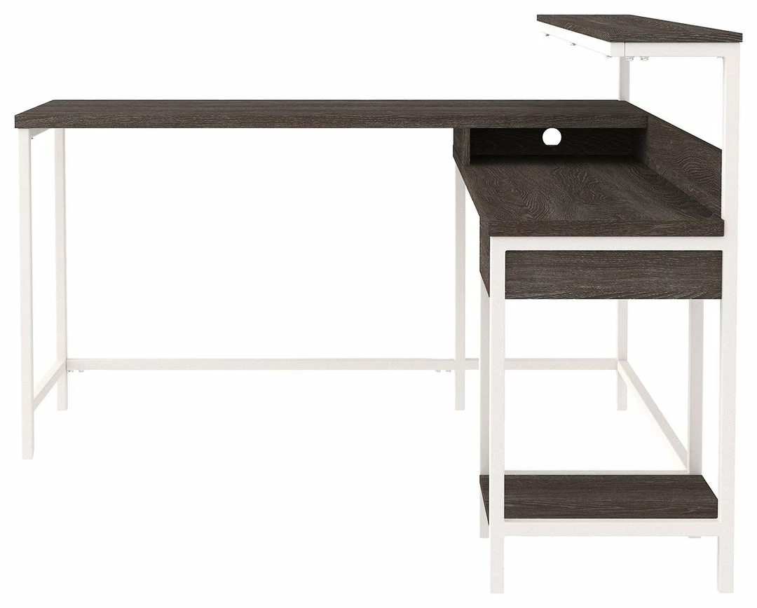 Flash Sale 💯 Ashley Furniture Dorrinson - White / Black / Gray - L-desk With Storage 😍 8 Ashley Furniture Dorrinson - White / Black / Gray - L-desk With Storage