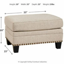 Benchcraft® Claredon - Linen - 2 Pc. - Chair, Ottoman