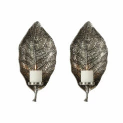 Accessories Uttermost Zelkova Leaf Wall Sconces S/2