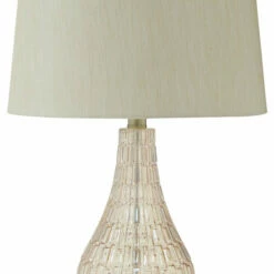 Ashley Furniture Accessories Latoya - Beige - Glass Table Lamp (1/cn)