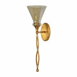 Uttermost Glam 1 Light Gold Sconce
