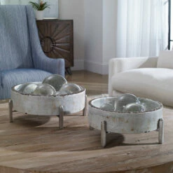 Table Decor Uttermost Essie Pale Gray Bowls S/2