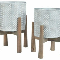 Ashley Furniture Domele - Antique Gray/brown - Planter Set (2/cn)