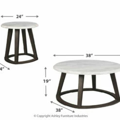 Ashley Furniture Luvoni - White/dark Charcoal Gray - Occasional Table Set (3/cn)