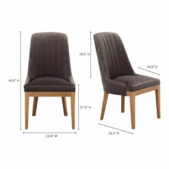 Moe's Home Collection Chairs Mia Dining Chair Grey-m2