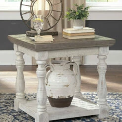 Ashley Furniture Havalance - Gray/white - Rectangular End Table Tables