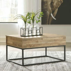 Ashley Furniture Gerdanet - Natural - Lift Top Cocktail Table