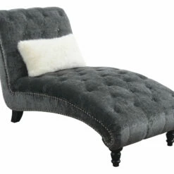 Emerald Home Hutton II Tufted Chaise, Gray