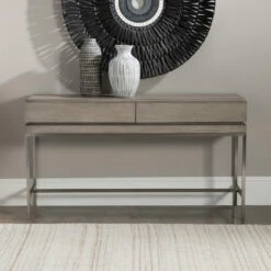Tables Uttermost Kamala Gray Oak Console Table