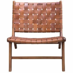 Chairs Uttermost Plait Woven Leather Accent Chair