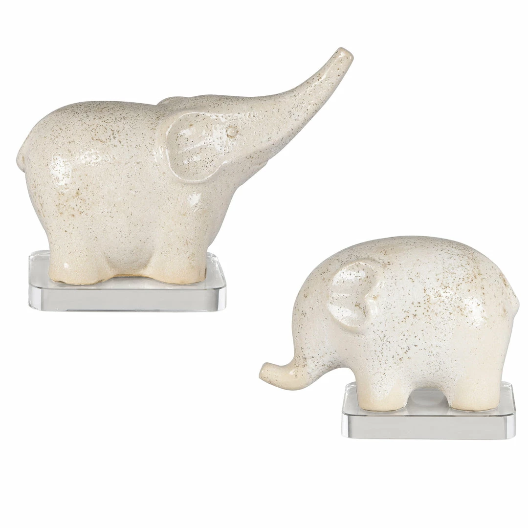 Cheap 🛒 Uttermost Kyan Ceramic Elephant Sculptures, S/2 ⭐ 4 Uttermost Kyan Ceramic Elephant Sculptures, S/2