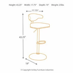 Ashley Furniture Stools Bellatier - Brown/black - Tall Uph Swivel Barstool(1/cn)